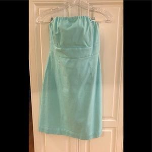 Vineyard Vines Strapless Aqua Dress